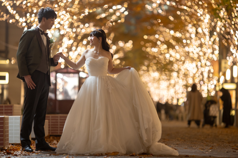 イルミネーションの光と