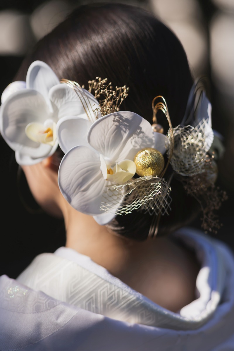 胡蝶蘭の髪飾り！