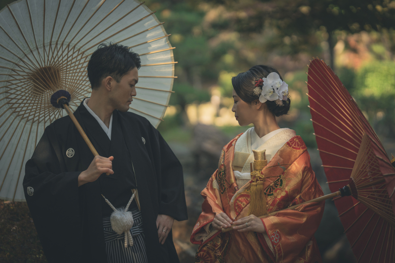 おめでたい紅白の番傘