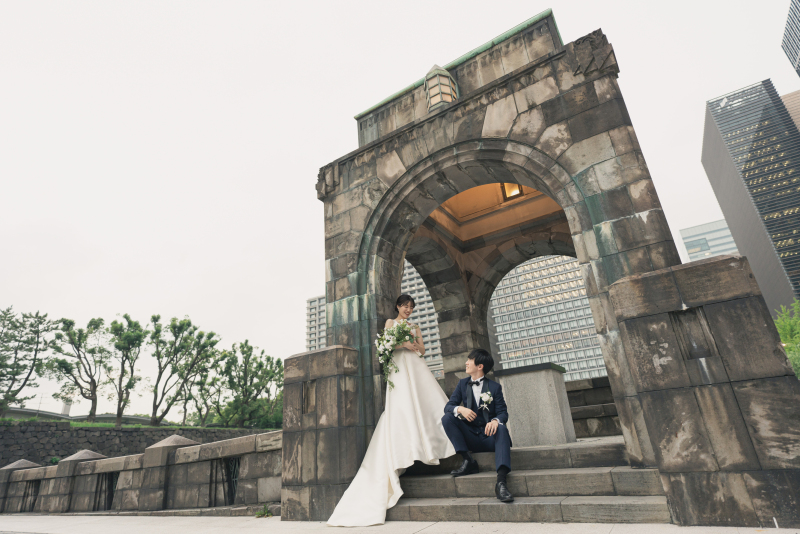 ガゼボの階段で