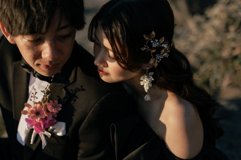 サンセットの中で寄り添うお二人♡