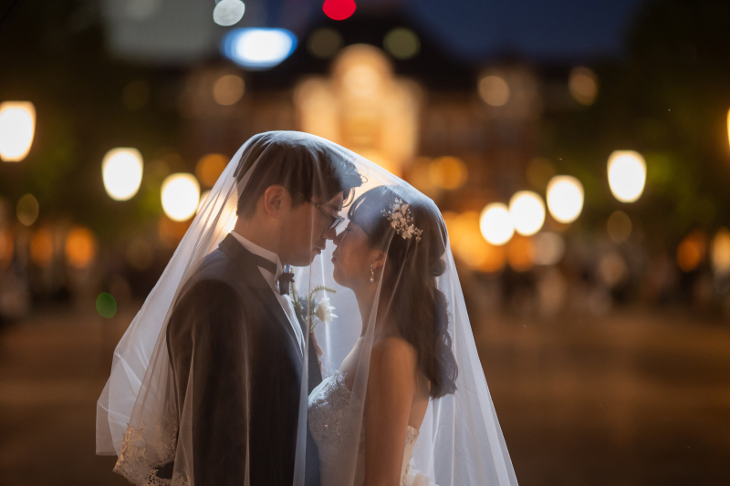 ベールに包まれたお二人♡