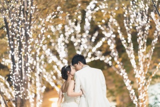 和装からイルミネーションでドレス撮影♡