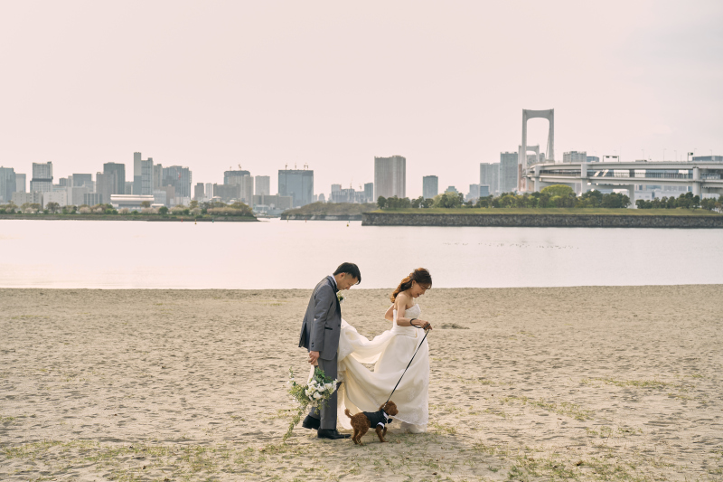 お台場のビーチで♪