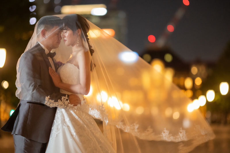 ベールを使ってドラマチックに