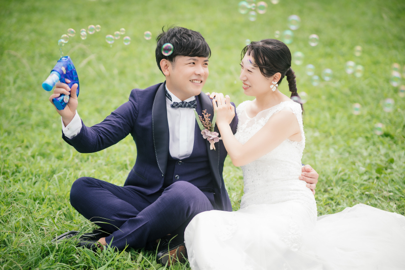 シャボン玉を使って・・