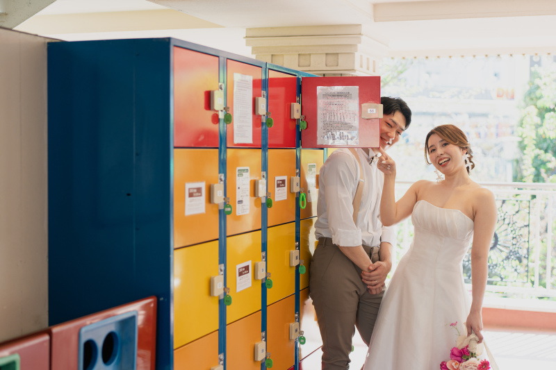 カラフルなロッカーと