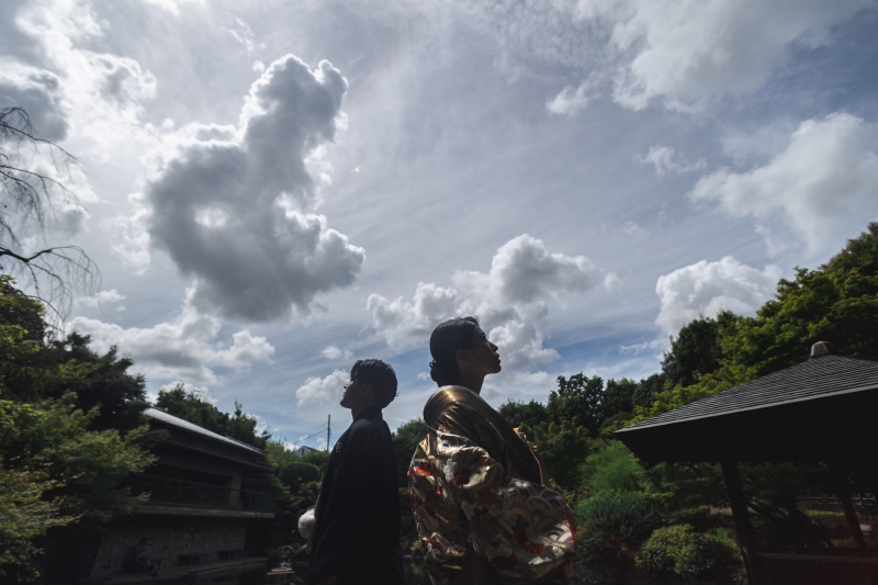 和装でのシルエットフォト