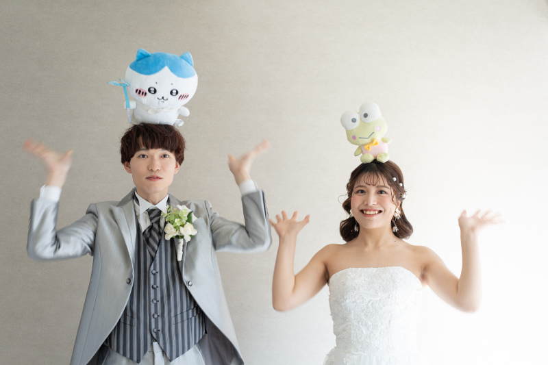 ぬいぐるみを頭に乗せて♪