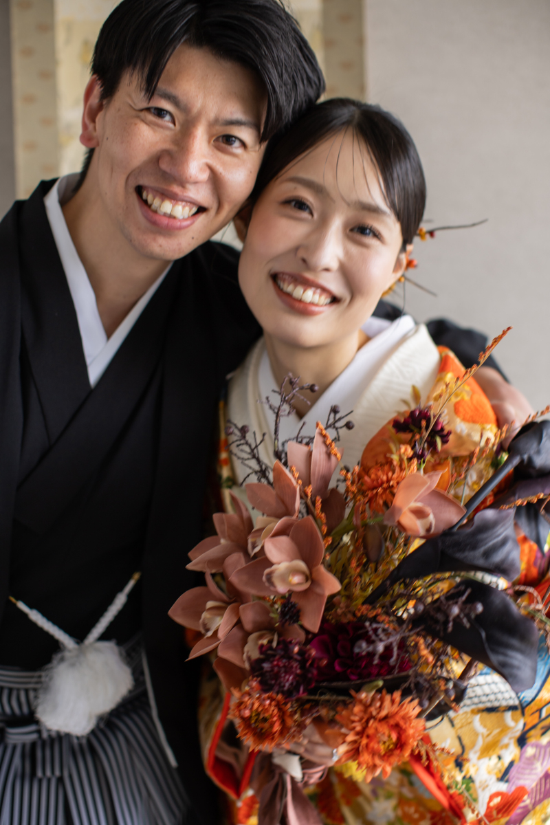 色打掛とブーケの相性バッチリ✿