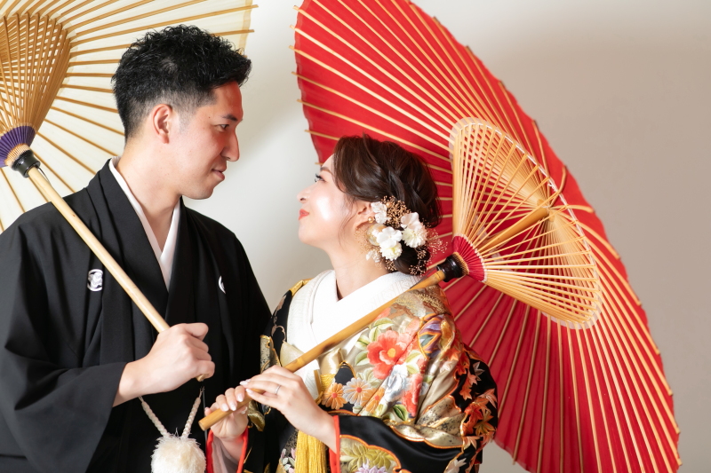 傘で鮮やかなお写真に♪