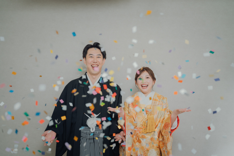 コンフェッティをぱっと！