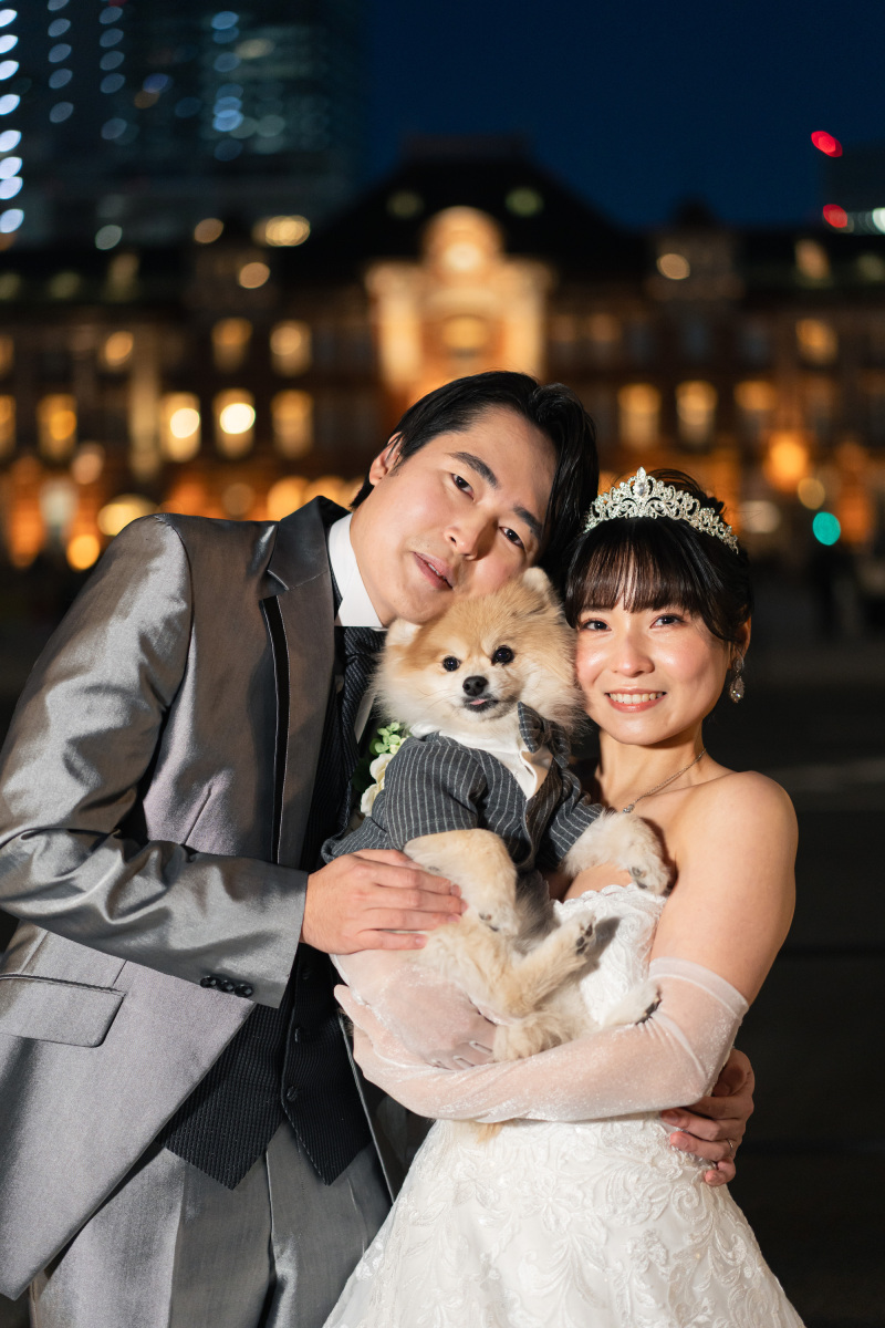 東京駅前でもワンちゃんと♪