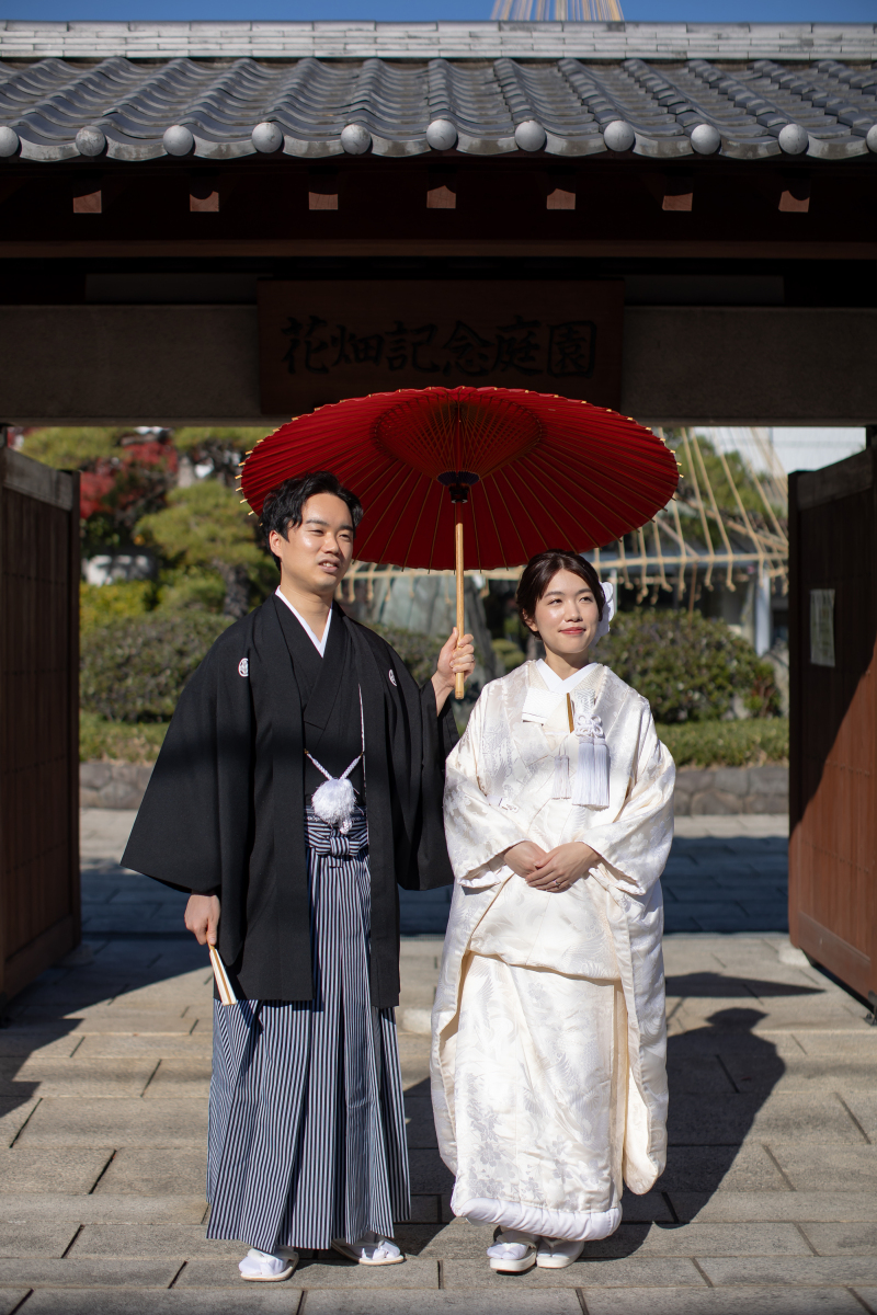 白無垢に衣装チェンジして撮影