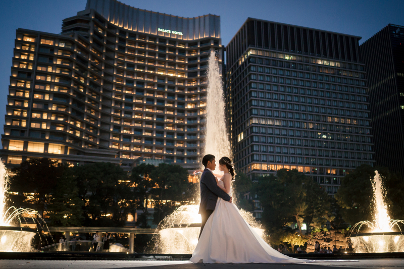 噴水公園でロマンチックに♡