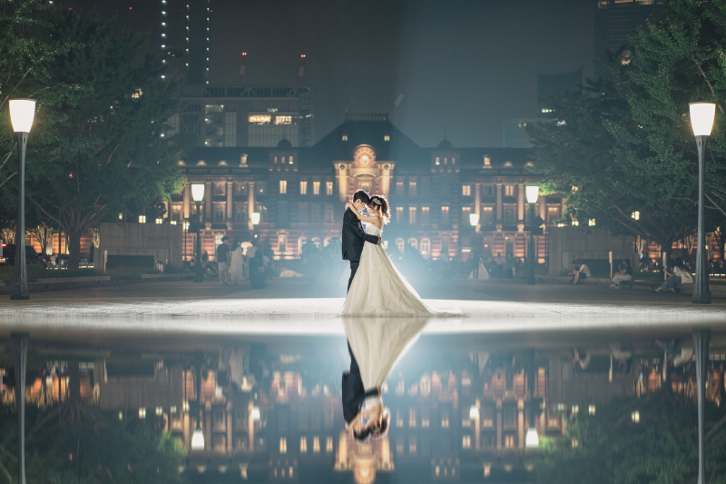 笑いあって撮影