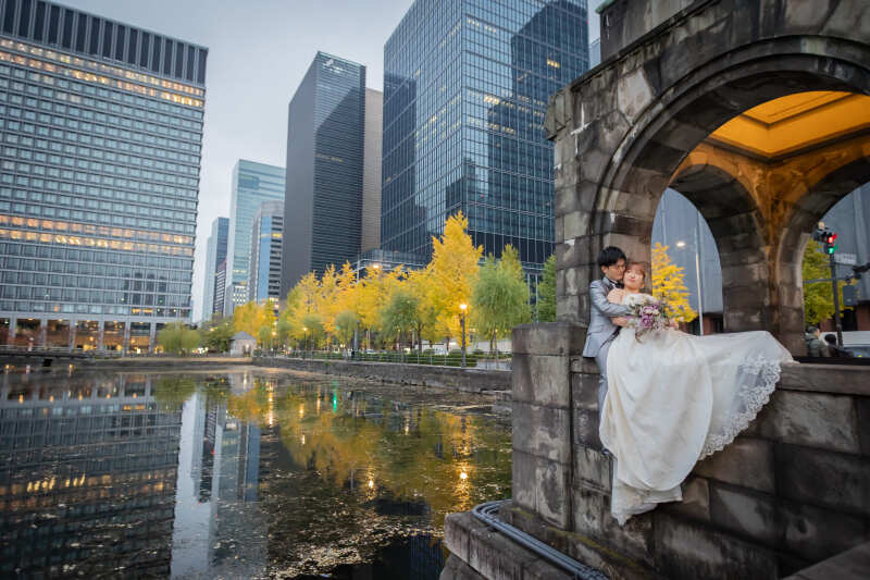 水面に移るビル群が美しい