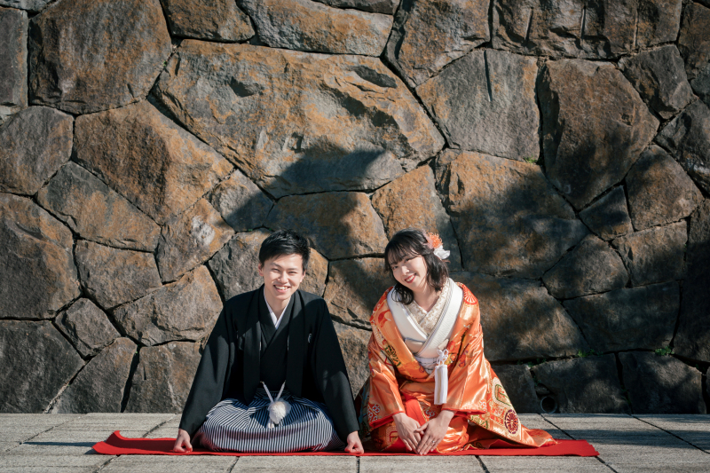 庭園で挨拶のショット♡