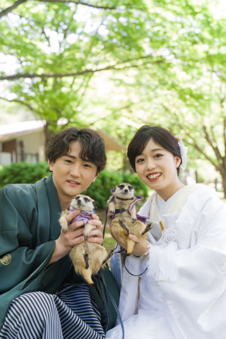 公園で和装撮影