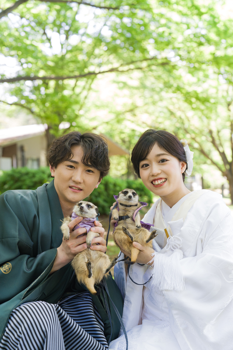 公園で和装撮影