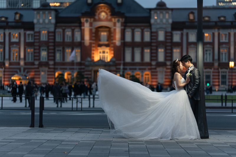 夕方からの東京駅前ロケ