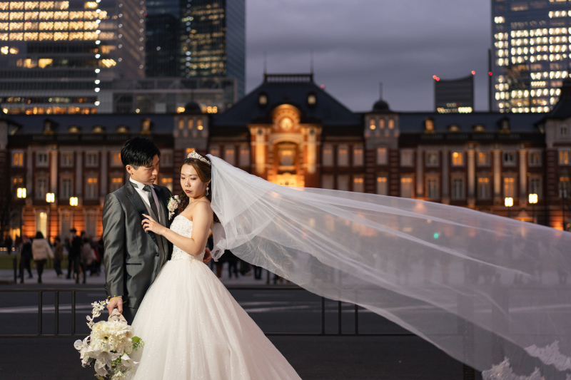 ヴェールの動きを活かしたショット