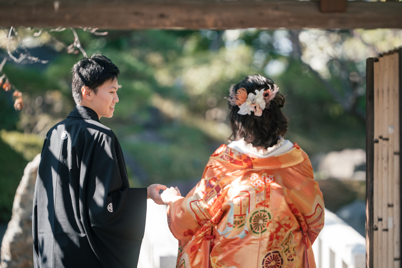 花畑庭園にて和装撮影スタート♪