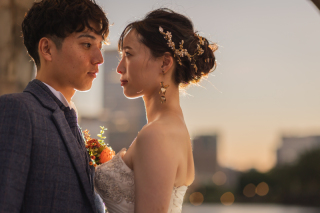 美しい夕暮れの東京ロケーションフォト