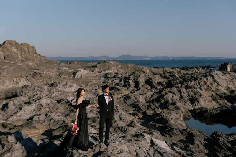 自然の造形美、城ヶ島の岩場