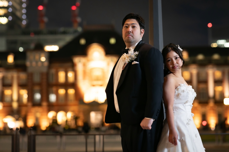 東京駅前の撮影スタート♪