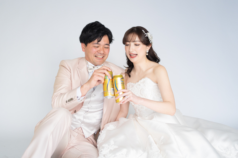 缶ビールで乾杯!