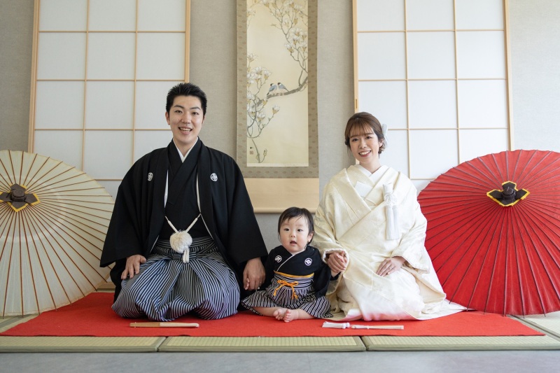 スタジオにてお子様と一緒に♪