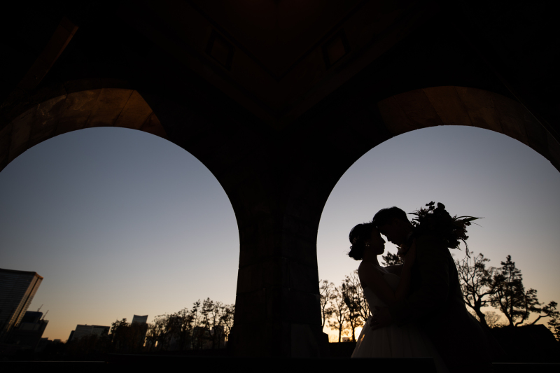 和田倉門のガゼボからシルエット撮影