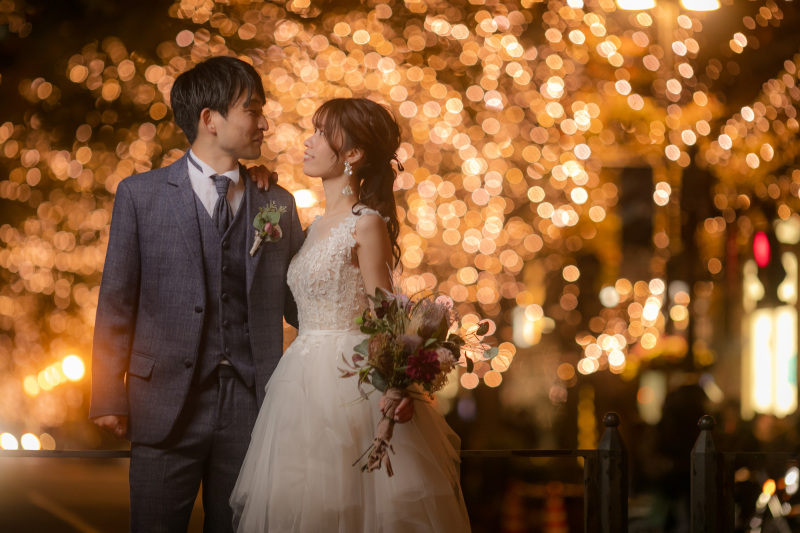 とっぷりと日も暮れ、イルミネーションは輝いて☆