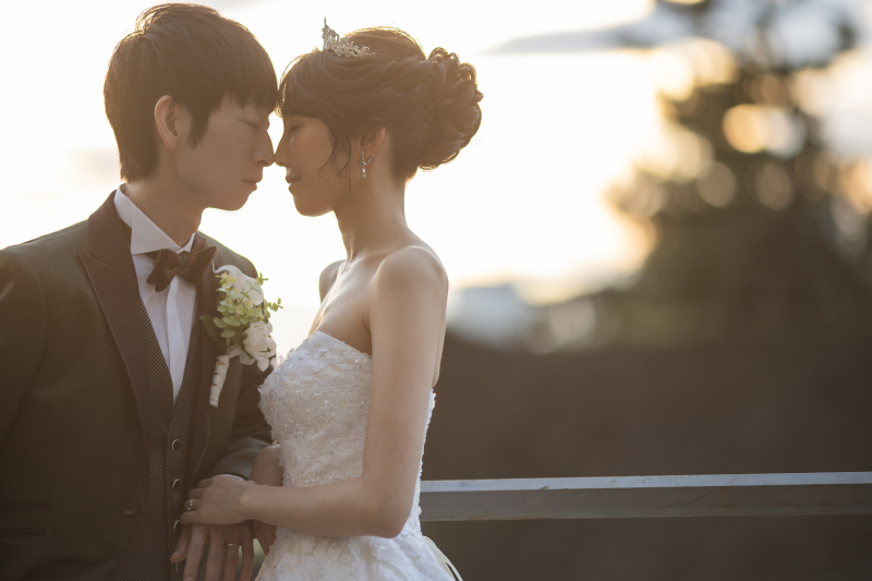 綺麗なサンセットをバックに