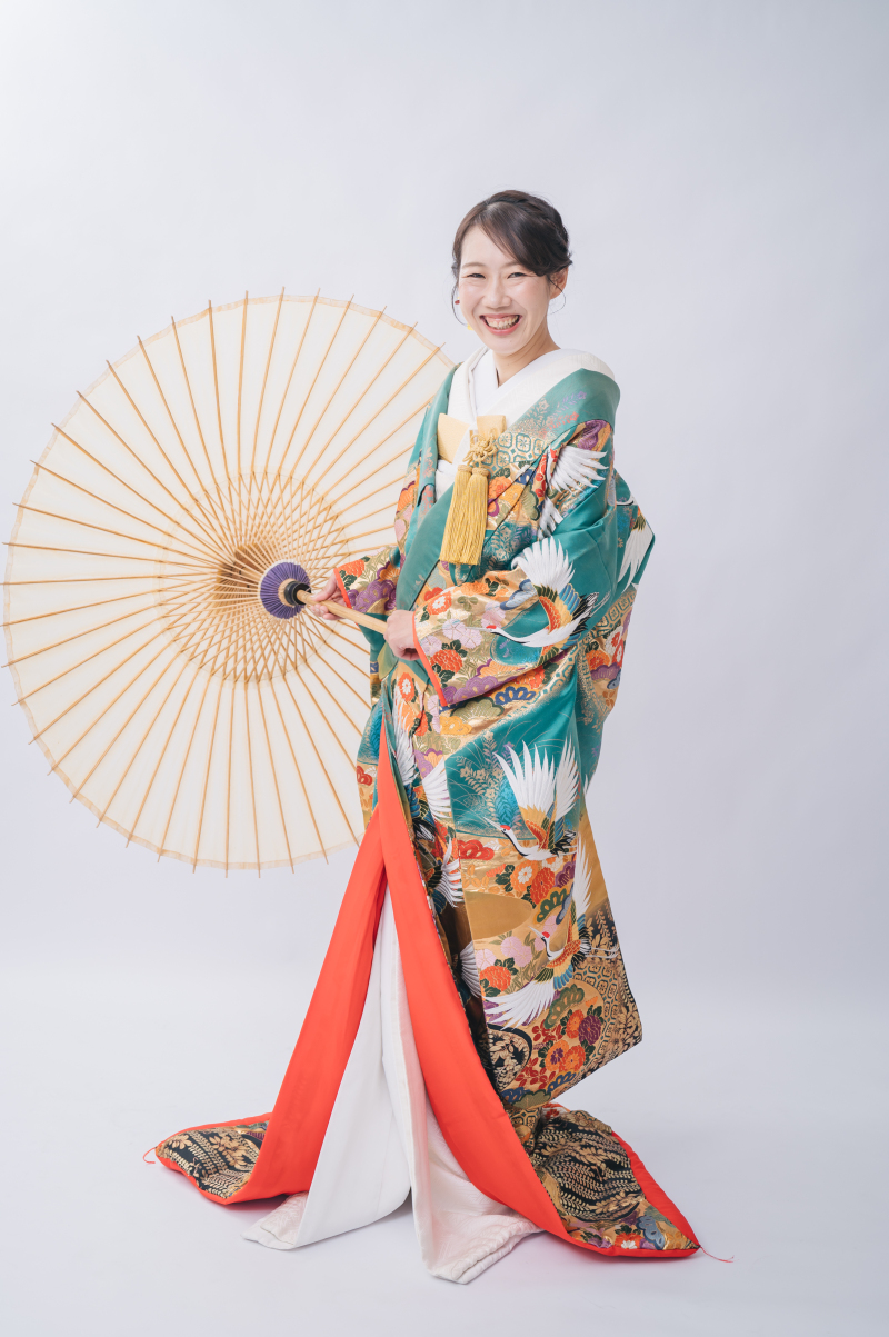 緑色の色打掛を!