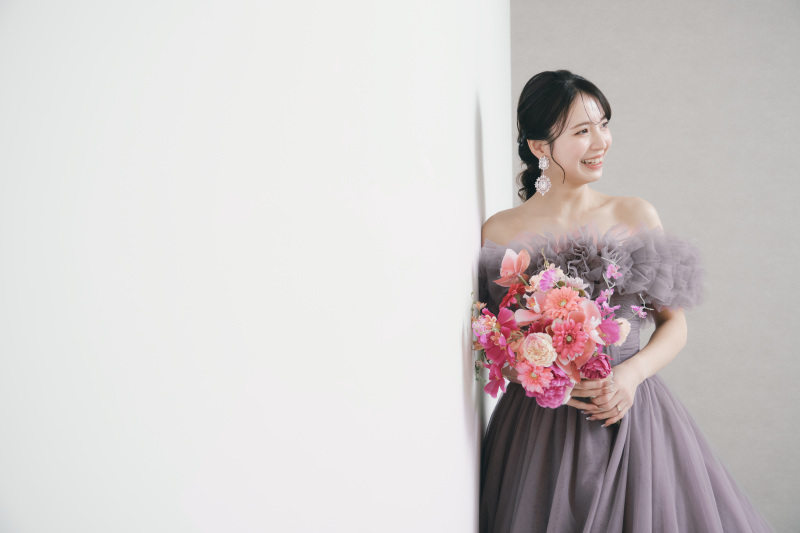 ピンク色のブーケ