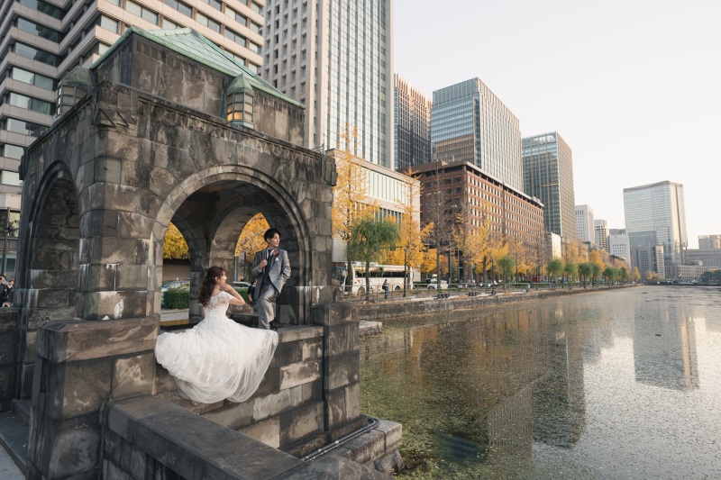 和田倉門にドレスを流したショット