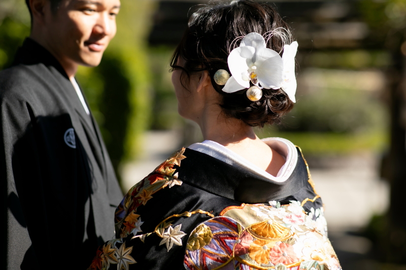胡蝶蘭をヘアセットに♡