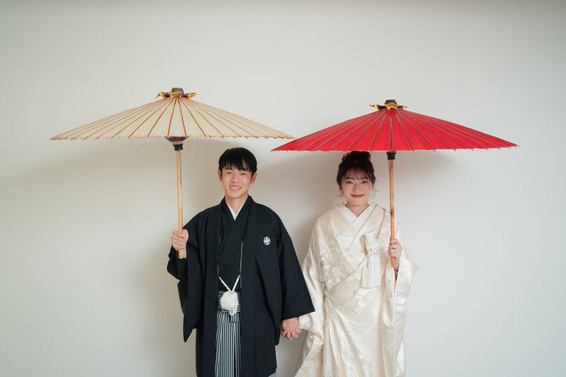 ロケーション撮影の後は白無垢でスタジオ撮影！