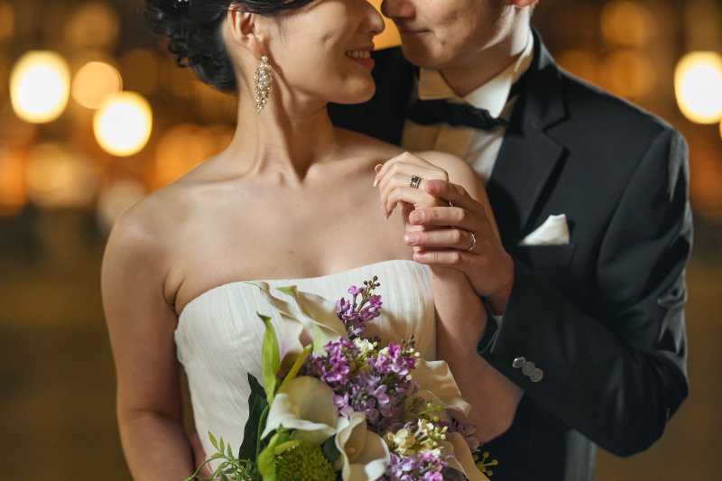 手作りのブーケで撮影♡