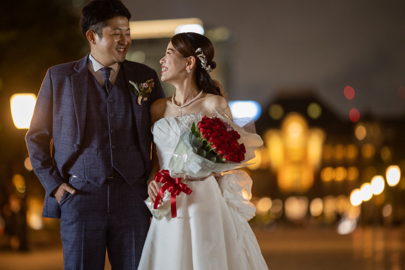 夜の東京駅で・・