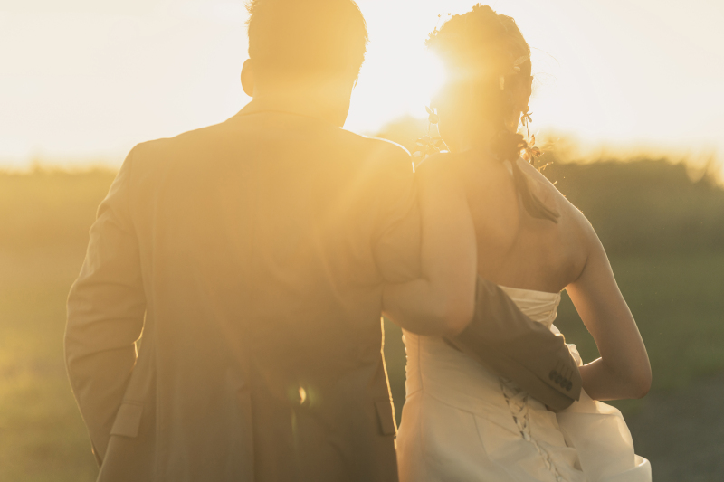 お色直しをしてサンセット撮影♪