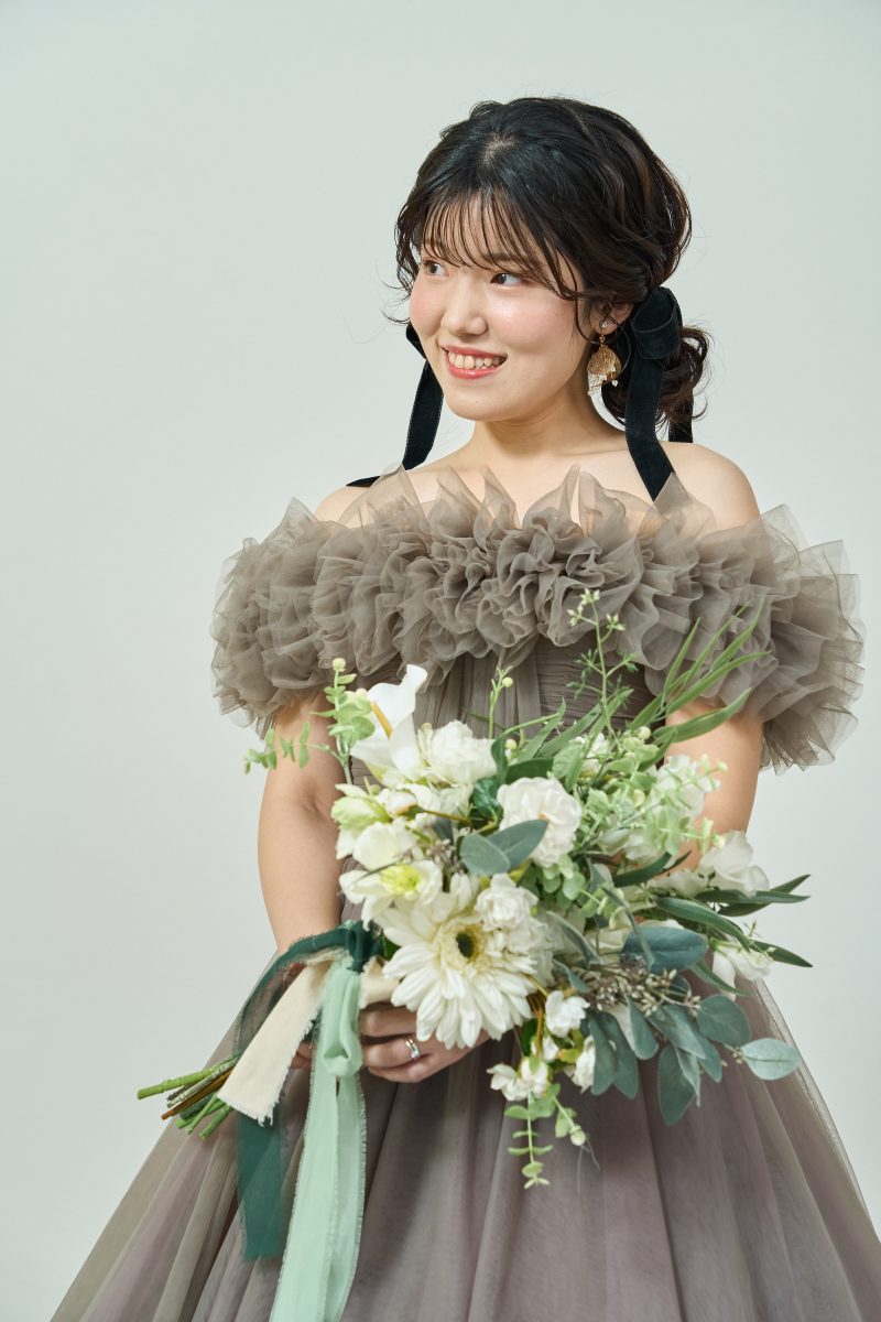 ドレスとブーケは