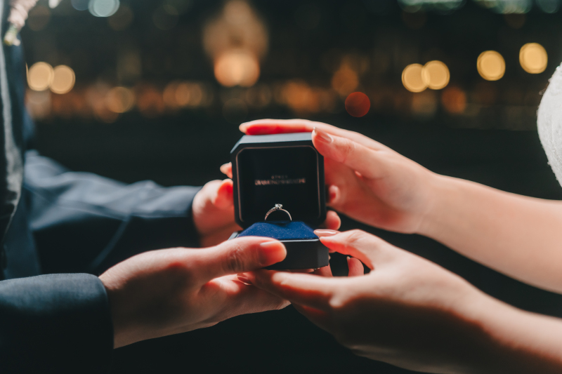 駅前でのリングフォト