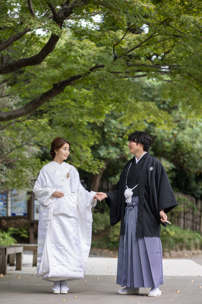 庭園での撮影スタート