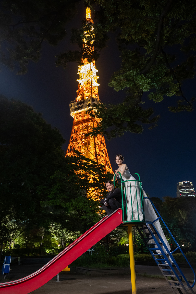 滑り台の上で♡