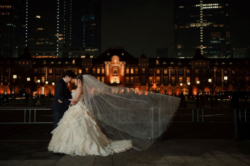 ベールをつけて