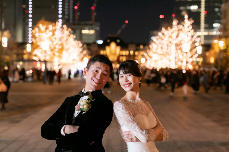 イルミネーションの輝く東京駅