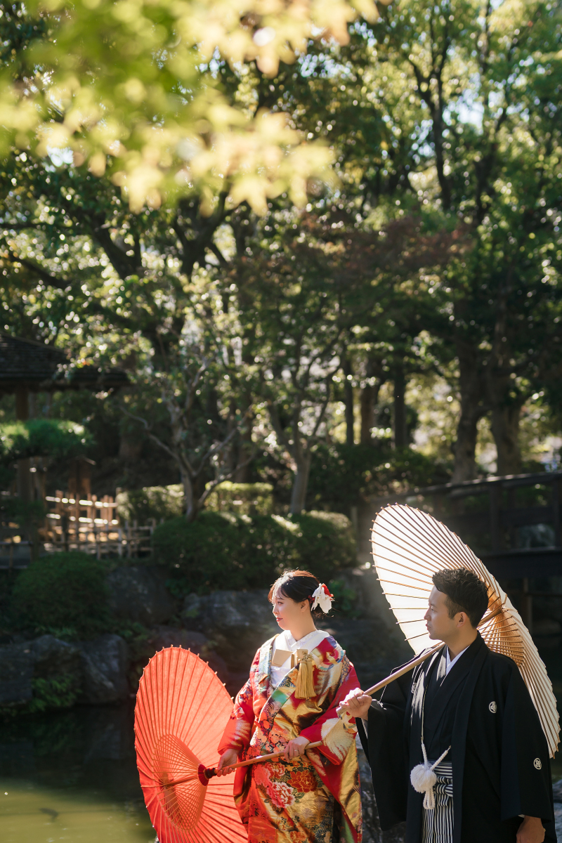 番傘でより和装らしく